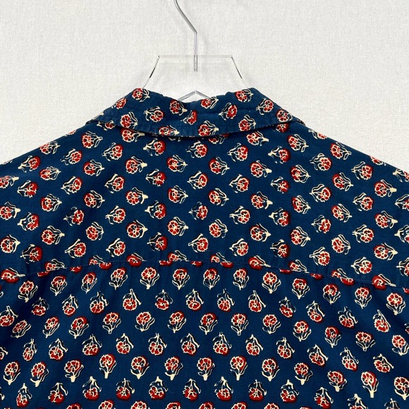 PAX PHILOMENA Shirt Men Button up Large Blue Block Print Maximillian Long Sleeve - Picture 6 of 12